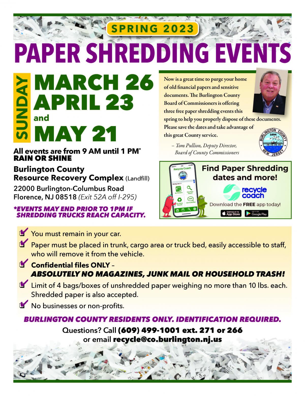 Spring 2023 Paper Shredding Events