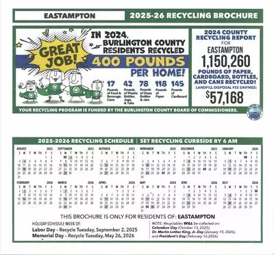 2025-2026 Recycling Schedule