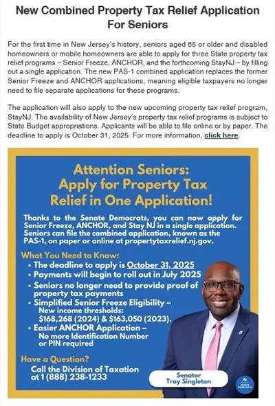 Combined Property Tax Relief Application for Seniors