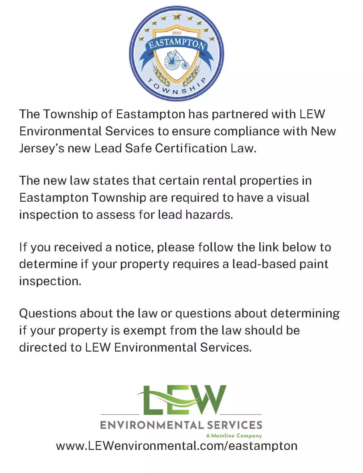 LEW Environmental Services notice